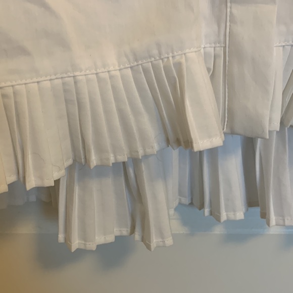 ❤️White button up pleated ruffle high-low blouse S - Picture 3 of 4